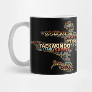 Taekwondo Tae Kwon Do Korean Martial Arts Word Cloud Art Kick Mug